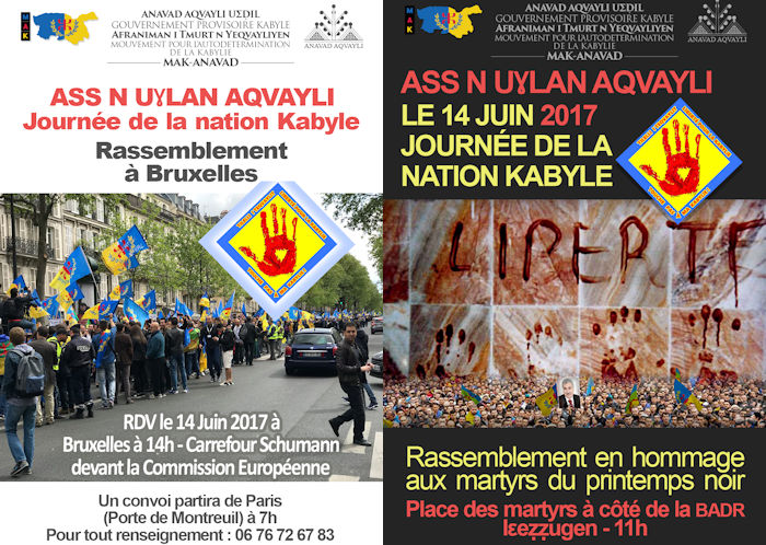 Journée de la nation kabyle : Les affiches officielles des rassemblements d’Iɛeẓẓugen et de Bruxelles