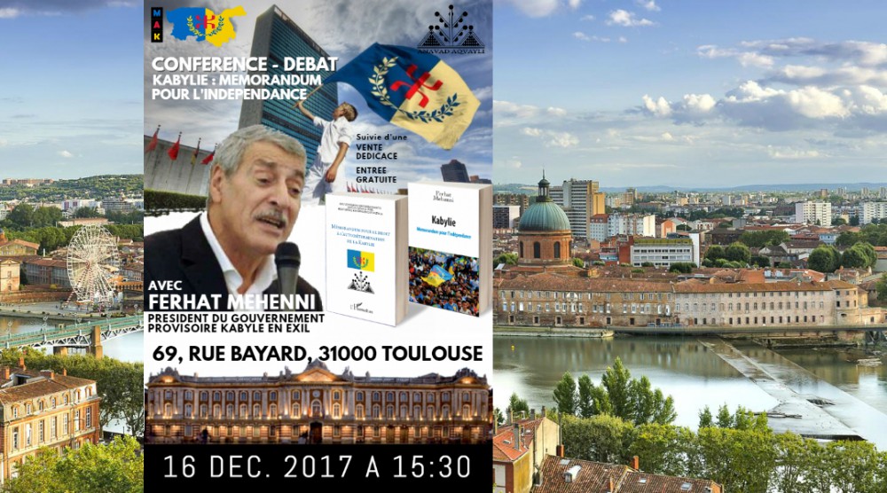 Conférence-débat de Ferhat Mehenni à Toulouse le 16 décembre