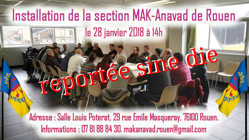 Report sine die de l’installation de la section MAK-Anavad de Rouen