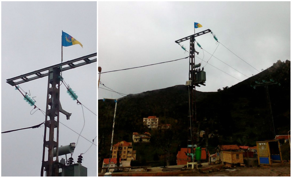 Illulen Umalu : Le drapeau kabyle levé sur une barre paratonnerre