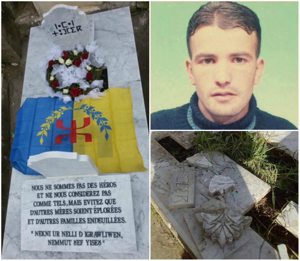 Réparation de la tombe vandalisée du jeune martyr kabyle Toufik Naamane