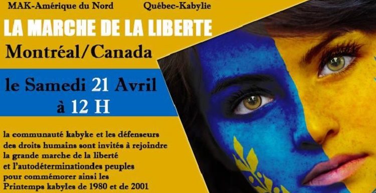 Marche de la liberté de la diaspora kabyle d’Amérique du Nord à Montréal, Printemps Kabyles