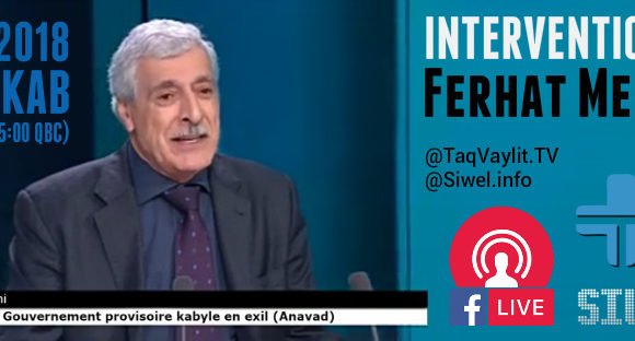 Intervention du président Ferhat Mehenni Lundi soir