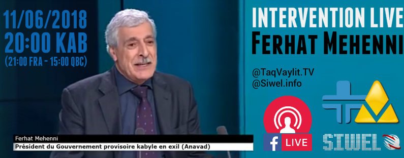 Intervention du président Ferhat Mehenni Lundi soir