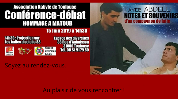 L’Association Kabyle de Toulouse organise un hommage au grand chanteur engagé Matoub Lounes