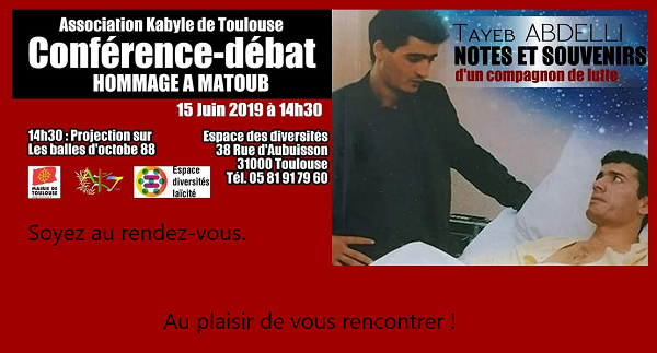 L’Association Kabyle de Toulouse organise un hommage au grand chanteur engagé Matoub Lounes