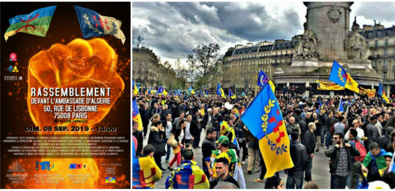 Rassemblement kabyle unitaire devant l’ambassade d’Algérie à Paris dimanche 08 septembre