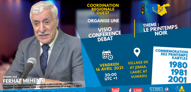 VISIOCONFÉRENCE DE FERHAT MEHENNI À JIMAA (AT VUWADU) VENDREDI 16 AVRIL 2021