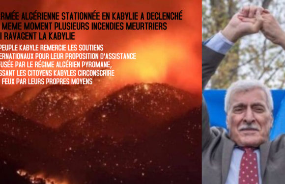 Incendies meurtriers déclenchés par le régime algérien : Remerciements de la Kabylie au soutien international
