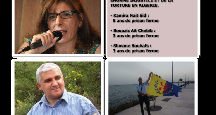 JUSTICE ALGERIENNE DE LA HONTE. ENCORE DE LOURDES PEINES POUR LES MILITANTS KABYLES PACIFISTES.