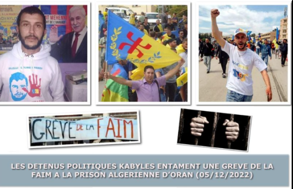 LES DETENUS POLITIQUES KABYLES A LA PRISON D’ORAN ENTAMENT UNE GREVE DE LA FAIM ILLIMITEE A PARTIR DU 05 DECEMBRE 2022.