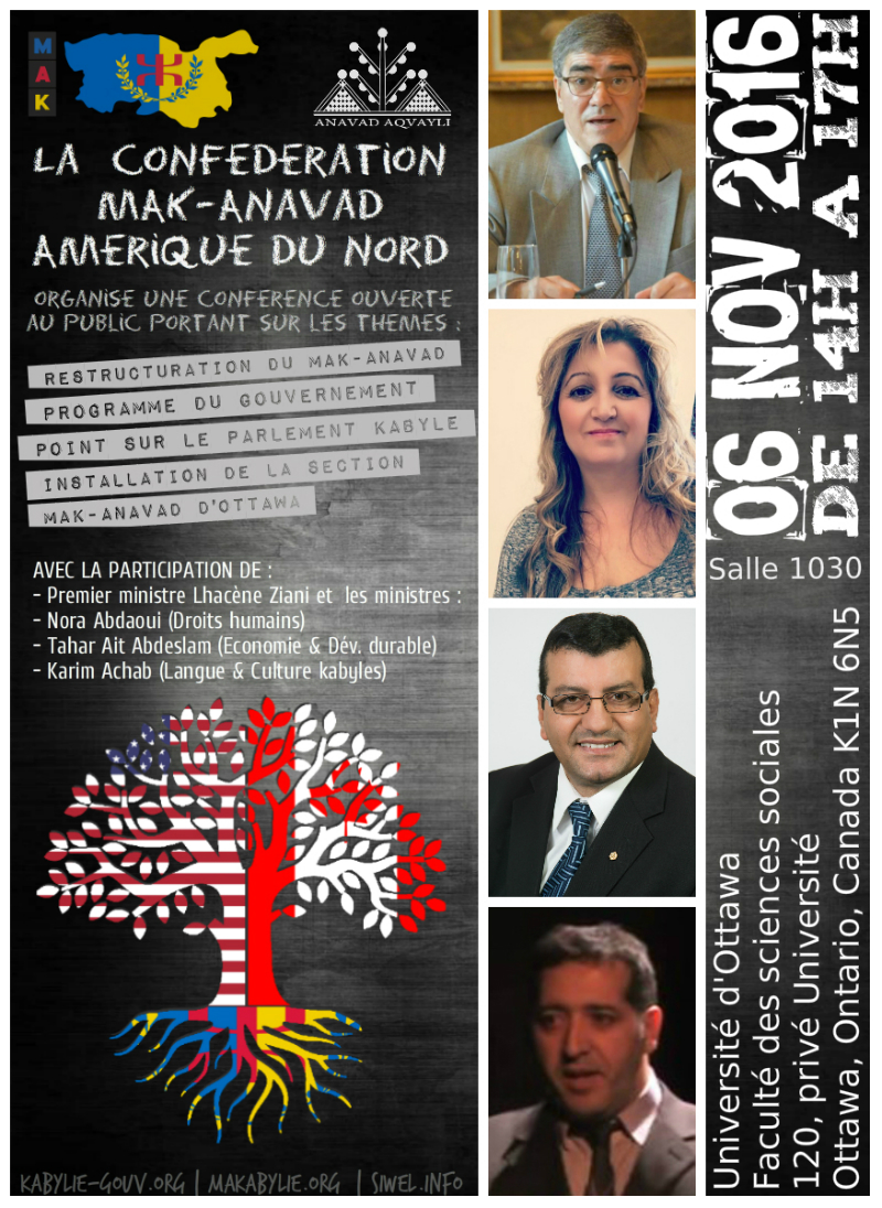 Conférence du MAK-Anavad Amérique du nord le 06 novembre