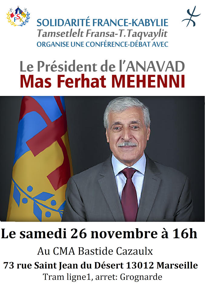 Conférence-débat du président de l'Anavad à Marseille le samedi 26 novembre