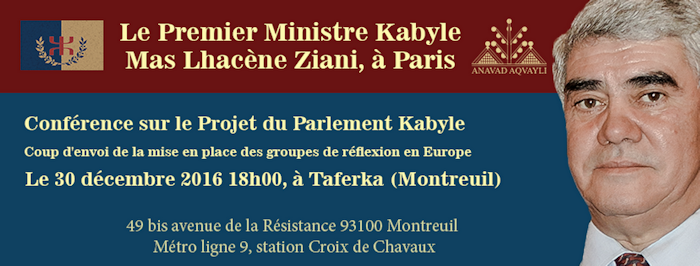 Parlement Kabyle : Lhacène Ziani en conférence à Paris pour lancer les groupes de réflexion en France