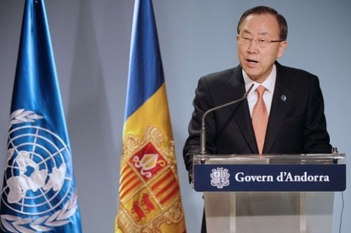 Indépendance en Catalogne : Ban-Ki-Moon réaffirme le respect de l'ONU au processus à partir d'Andorre