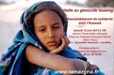 Tamazgha appelle à un rassemblement de solidarité avec l'Azawad et les Touaregs le 15 juin : 