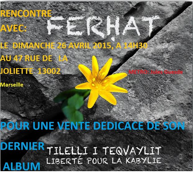 Ferhat Mehenni sera à Marseille le 26/04/2015