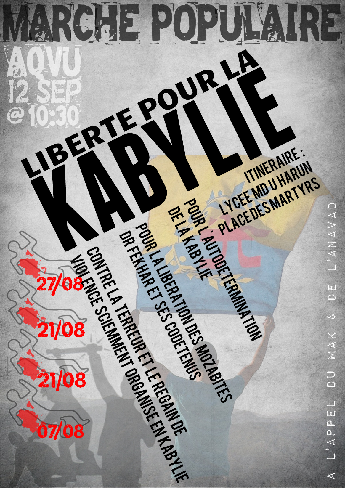 Le MAK appelle à une marche populaire pour dénoncer les exactions algériennes en Kabylie