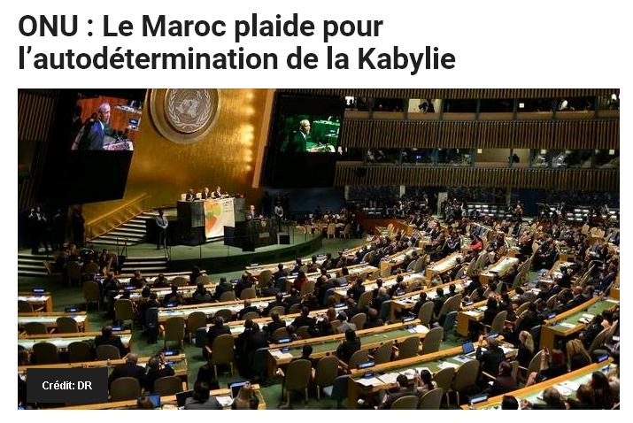 ONU : Le Maroc plaide pour l'autodétermination de la Kabylie