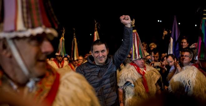 Célébration par le peuple basque de la libération d'Arnaldo Oteg, un de leurs plus charismatiques prisonniers politiques