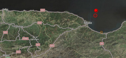 Kabylie : deux séismes ont secoué la région de Vgayet (USGS) Kabylie : deux séismes ont secoué la région de Vgayet (USGS)