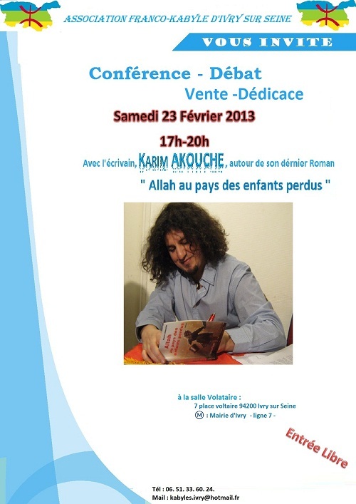 Rencontre littéraire : Karim Akouche à Ivry sur Seine pour dédicacer son dernier roman Rencontre littéraire : Karim Akouche à Ivry sur Seine pour dédicacer son dernier roman